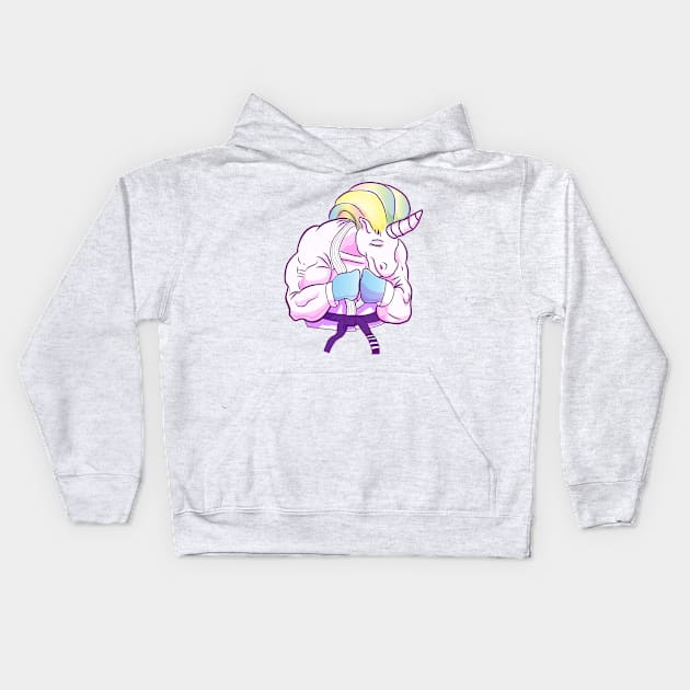 Unicorn Jiu-jitsu bow Kids Hoodie by huwagpobjj